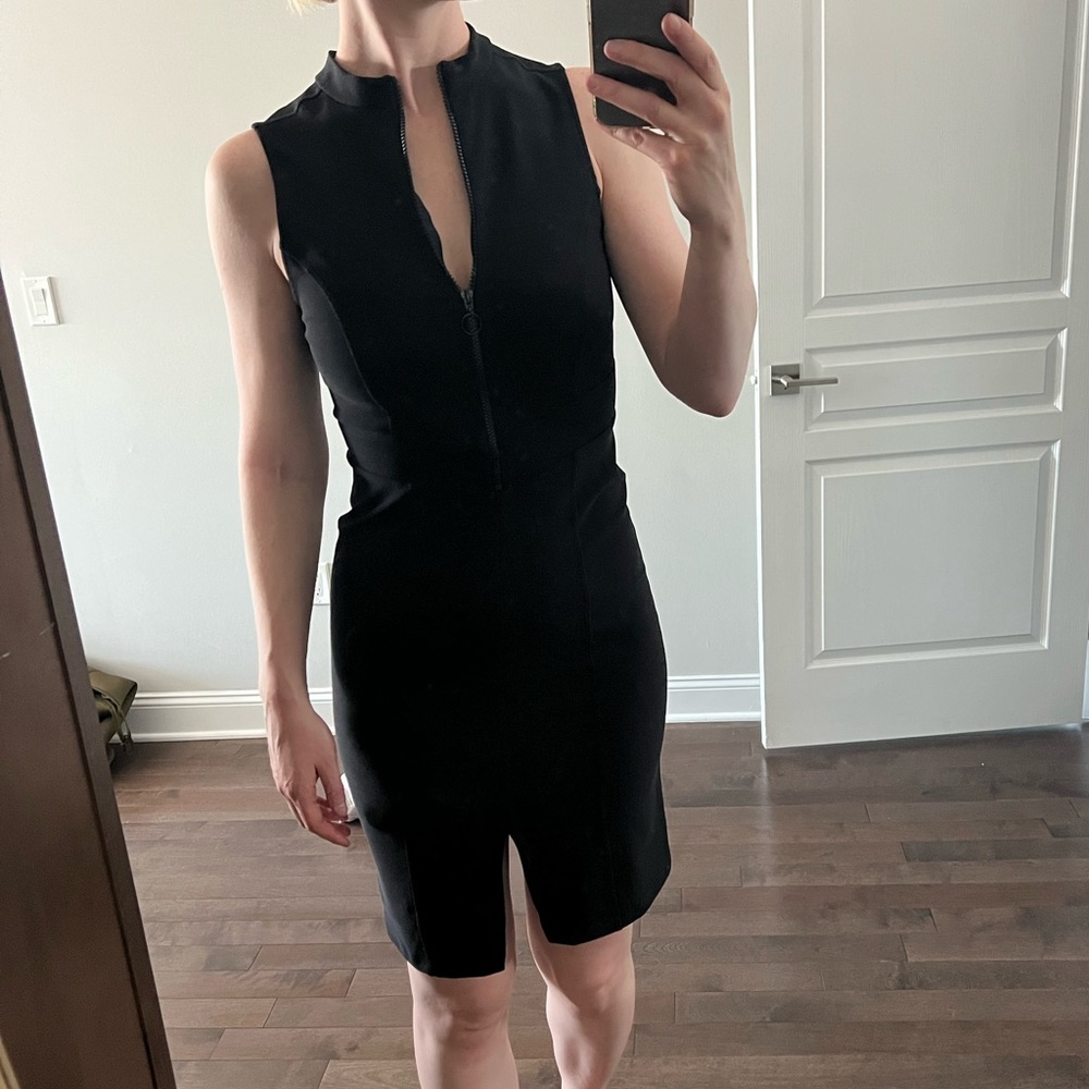 Zara black form fitting midi dress, size medium